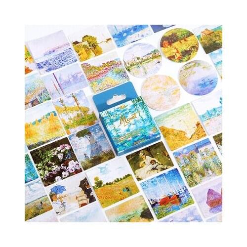 45 pcs Monets oil painting Decorative Stickers Scrapbooking diy Stick Label Diary Stationery Album Journal stickers