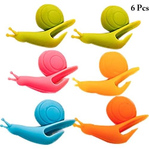 6pcs Cute Snail Silicone Red Wine Glass Markers Drinking Glass Identification Cup Labels Tag Signs for Party Home Kitchen Bar