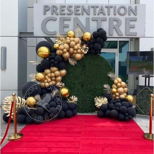 95pcs Black Metal Gold 4D Aluminum Film Balloons Baby Shower Garland Arch Boy Girl Birthday Party Wedding Decor Supplies