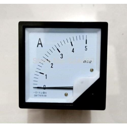 DC 0-5A 6C2-A Direct Current Analog Gauge Panel Meter Class 1.5