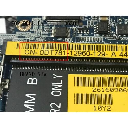 FAST SHIPPING, BRAND NEW, CN-0DT781 FOR DELL LATITUDE D630 LAPTOP MOTHERBOARD. D630 MAINBOARD. (COMPARE BEFORE ORDER)