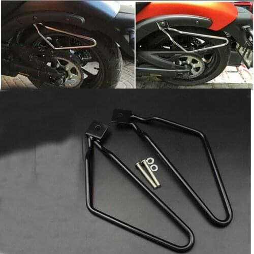 Black /chrome Satchel Guard Support Bar For Harley Davidson Sportster XL883 Iron XL883N