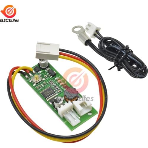 DC 12V 2-3 Wire Temperature Control Denoised Speed Controller Governor Regulator with Probe ON/OFF for Computer PC Fan/alarm