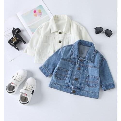 2019 Autumn Kids Denim Jacket Boys Jean Coat Clothing Fashion Causal Girls Cardigan Children Outerwear Cowboy Toddler 1-6 Years