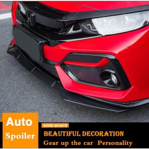 For Honda Civic Hatchback Body kit spoiler 2021 NEW Civic Rear lip rear spoiler front Bumper Diffuser Protector ABS Plastic 2Pcs