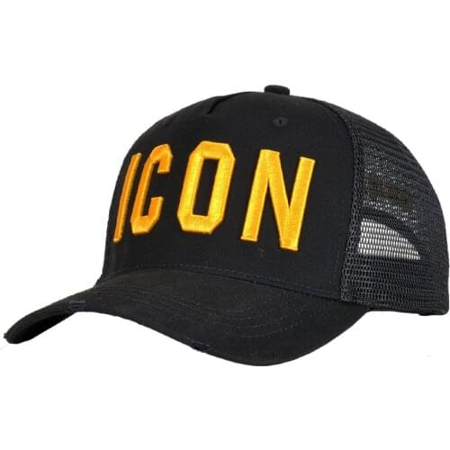 DSQ2 brand Summer Mesh cap Embroidery ICON Letters Cotton Baseball Caps High Quality Cap Men Women Trucker Cap Black Cap Dad Hat