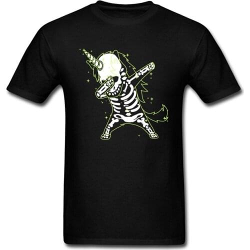 Dabbing Unicorn Skeleton Hip Hop Rock T Shirt 2019 High Quality Printed Fashion Casual Man T-Shirt Satanic Demon Unicorn