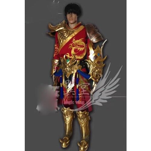 Customized Silver Wearable Armor Ancient Chinese General Armor Tabard Soldier Clothes Top quality movie costumes