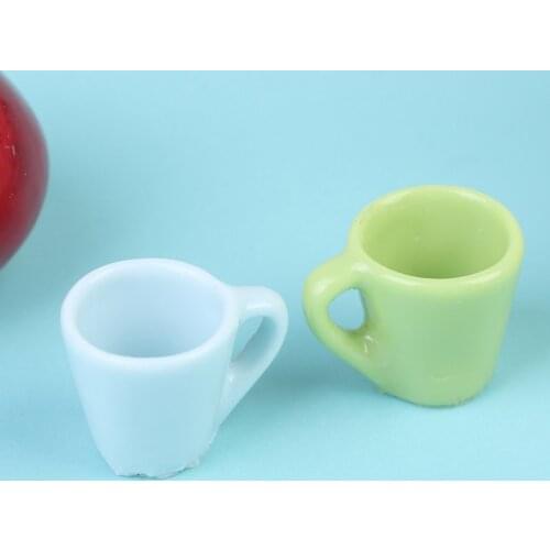 4Pcs 1/6 and 1/12 Dollhouse Miniature Accessories Mini Resin Mug Model Simulation Japanese Style Water Cup Toy