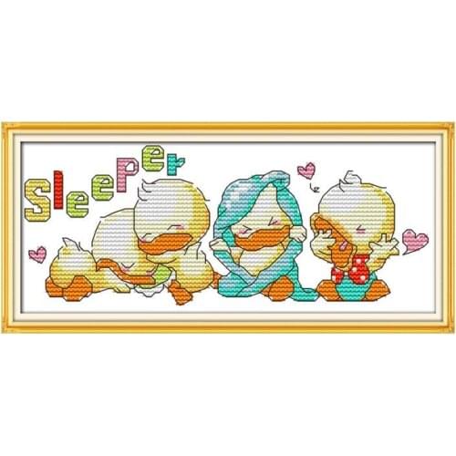 Sleeper cross stitch kit 14ct 11ct count print canvas stitches embroidery DIY handmade needlework plus