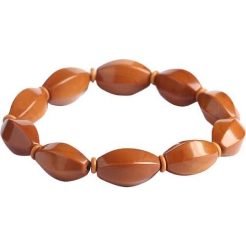 Natural authentic Su Gong polished olive nuclear hexagonal beads bracelet nuclear carving bracelet accessories men and wom