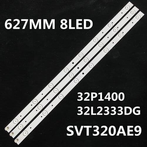 New 30pcs/lot 8LED 625mm LED backlight strip for TOSHIBA 32L2333DG SVT320AE9_REV1.0_121012 LSC320HN03-T01