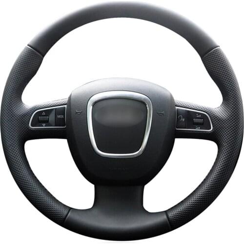 For Audi A3 (8P) A4 (B8) A5 A8 A8 L Q7 RS 4 S4 S5 S6 S8 2007 Seat Exeo 2009 Braid on the steering wheel cover wrap Car styling