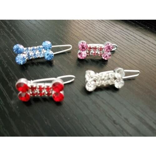 Wholesale diamond dog bone Hairpin pet accessories Pet supplies long-haired dog accessories 20pcs