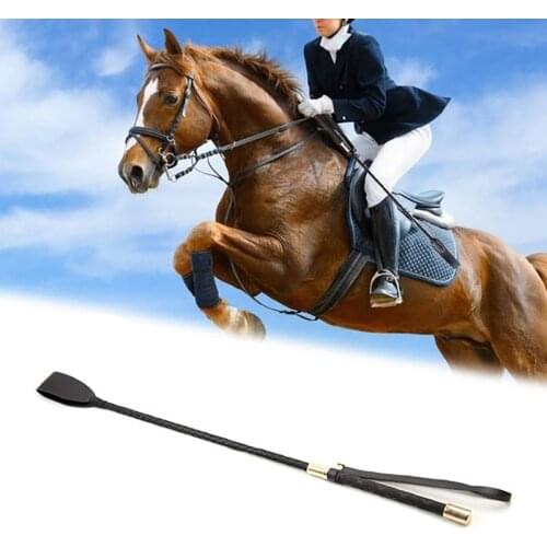 54cm Non-Slip Horsewhip Leather Horse Whip Leather Equestrian Horseback Racing Riding Crop Role Plays Equipment Performance Show