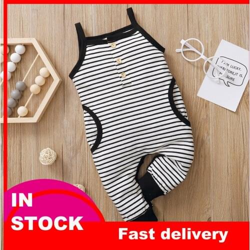 Striped Printed Rompers Infant Baby Boy Clothes Girls Suspender Romper Sleeveless Jumpsuit Rompers Боди Постельное Бельё