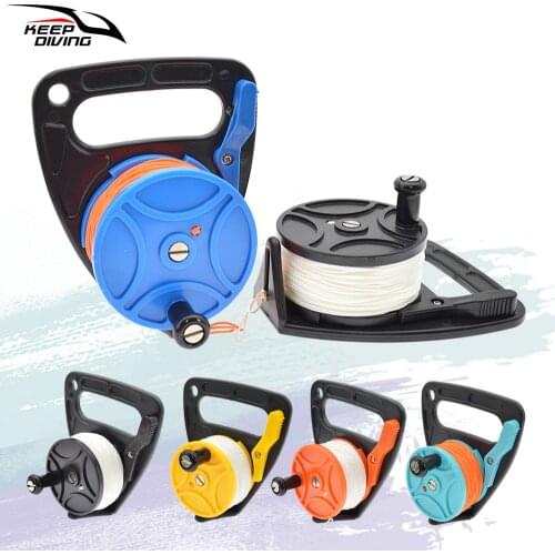 KEEP DIVING 150/249ft Line Handheld Diving Cave Reel for Underwater Scuba Wreck Cave Diving Snorkeling SMB Accessorie Heavy Duty