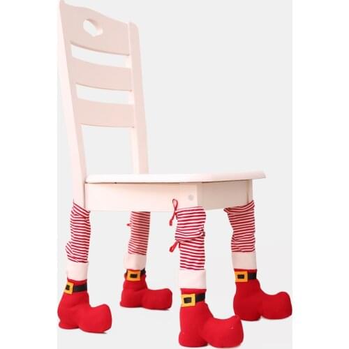 Christmas Decoration Supplies Table Leg Mat Home Decor Dress Up Dining-Table Chair Protective Cover Stool Leg Christmas Gift