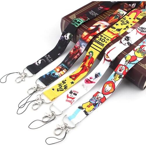 JY222 Horror Movie Clown Print Lanyards for Key Neck Strap lanyard card ID Holder Key Chain Key Badge Holder DIY Hang Rope