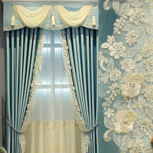 Modern Simple Light Luxury Atmosphere Shading Embroidery Curtains for Living Room Bedroom Villa High-end Curtain Customization