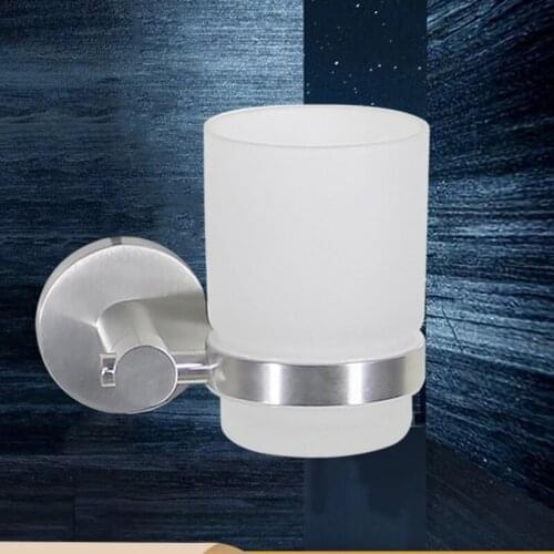 SUS304 Stainless Steel Mouthwash Cup Single Cup Holder Bathroom Holder Disposable Cup Holder Vaso Cepillo Dientes