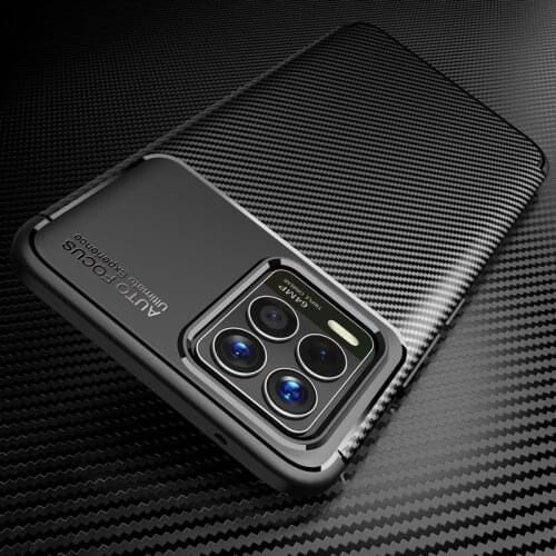 Uftemr Phone Case for Oppo Realme 8 Case Carbon Fiber Texture Soft TPU Silicone Cover Funda for Oppo Realme 8 Realme8 Cases
