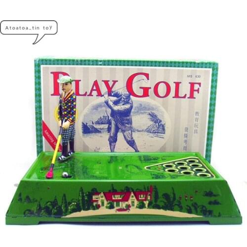 Vintage play golf Tin toys Classic Clockwork Wind Up Sport Tin Toy For Adult Kids Collectible Gift