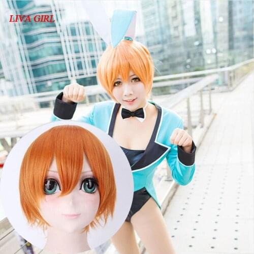 LIVA GIRL High quality Rin Hoshizora Cosplay Wig LoveLive! Love Live Costume Play Adult Wigs Halloween Anime Hair free shipping