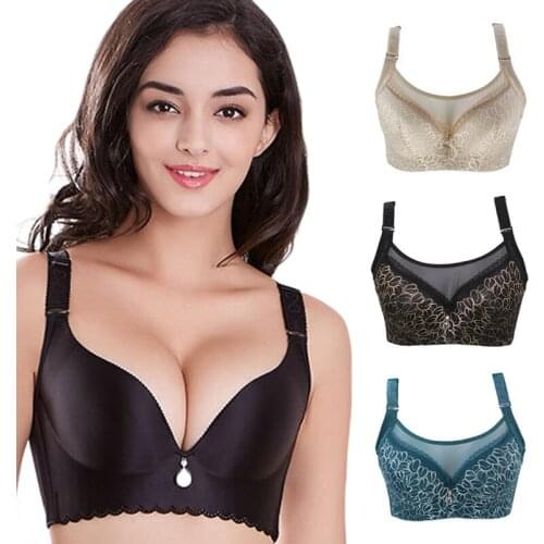 Women Sexy Underwire Padded Up Embroidery Lace Bra Large Big Size Gather Lace Crop Tops Push Up Bras Women Underwear Lingerie