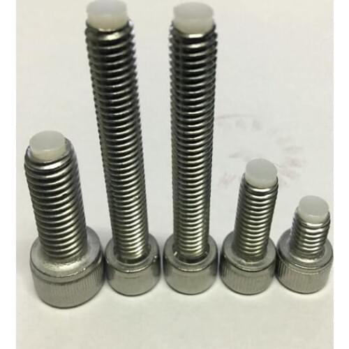 1pcs M12 allen screws hex socket knurled nylon soft top bolts polyurethane buffer male screw stainless steel 22mm-152mm length