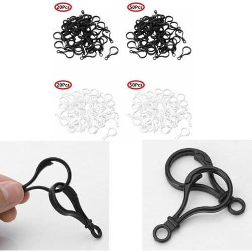 20/50Pcs Plastic Lobster Clasps Hook Bulb Shape Keychain Key Ring Hoock for Jewelry Backpack Webbing Connector Accessories