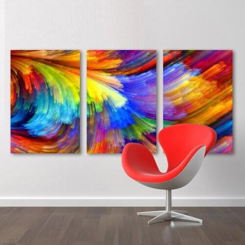 3 Pieces Wall Art Canvas Pictures Colorful Pattern Abstract Oil Painting For Living Room Home Decor No Frame Posters Prints