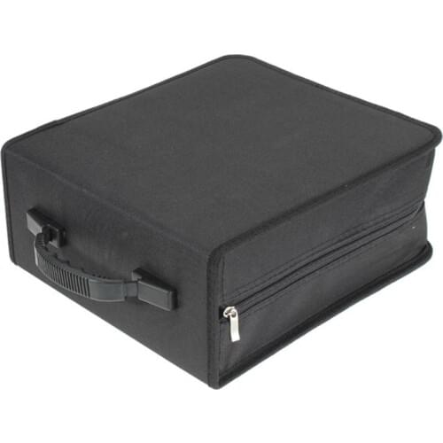 320 Pcs CD DVD Dics Media Storage Cover Portable Carry Sleeve Hard Bag Case Wallet Holder Box w/Zipper Universal Sleeves Black