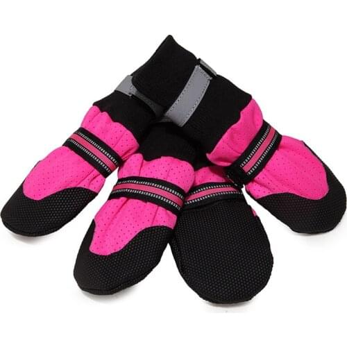 4pcs Waterproof Pet Dog Shoes Breathable Dog Shoes Anti-slip Pet Boots Paw Protector Warm For Medium Large Dogs Labrador Husky