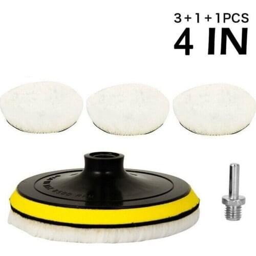 5 Inch Wool Polishing Pads Car Buffing Waxing Wheel Mop Set For Car Polisher Drill Automobile Glass Washing Cleaning Tools