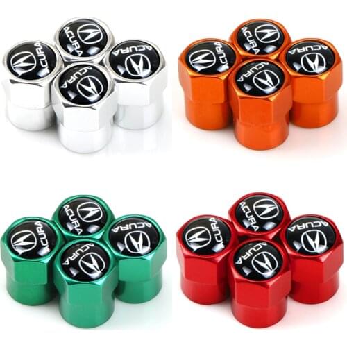 New 4PCS Aluminum alloy Auto Wheel Tire Valve Stem Caps Cover For Acura Tl MDX TSX RSX RDX INTEGRA NSX RLX ZDX Car Accessories
