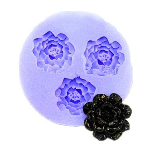 Free shipping 3 hole Flower Modelling fondant silicon mold chocolate cake decoration silicone mold silicone mold
