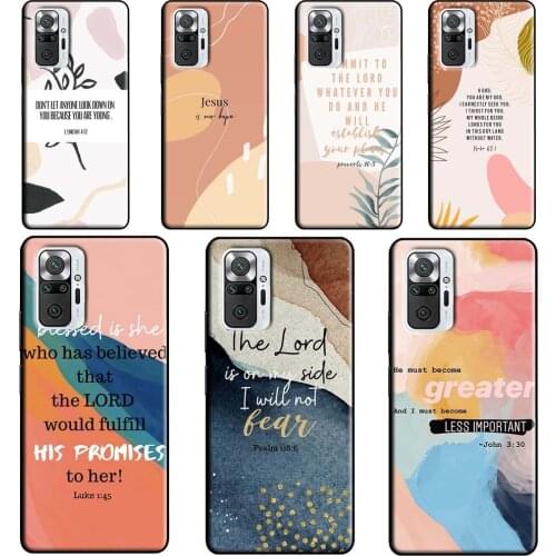 Bible Verse Quotes Case For Xiaomi Redmi 9 9T 9C 8A 9A K40 Phone Cover For Redmi Note 10 9 Pro Note 8 8T 9S