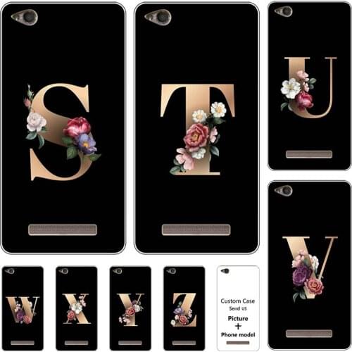 Flower 26 English Name Letters Custom Initial Case For Xiaomi Redmi 4A 5A 6A Soft Silicone Phone Cover Capa