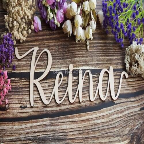 Reina Custom Script LOWERCASE Word Wood Sign - Personalized Wooden Sign, Custom Wood Gift, Wooden Wedding Gift , 5 Year Annive