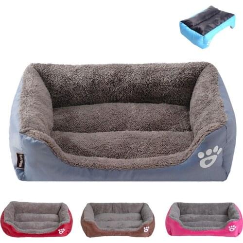 S-3XL 9 Colors Paw Pet Sofa Dog Beds Waterproof Bottom Soft Fleece Warm Cat Pets Bed House Petshop Puppy Hondenbed Cama Perro