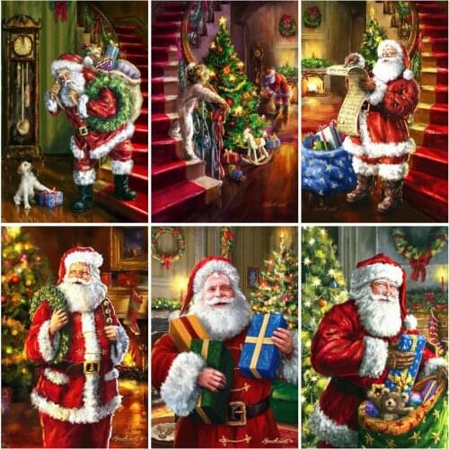 EverShine Diamond Painting Christmas Bead Embroidery Diamond Mosaic Full Square Santa Claus Cross Stitch Cartoon Rhinestones Art