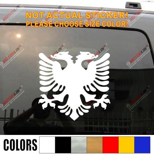 Flag of Albania Double-Headed Eagle Car Decal Sticker Vinyl Truck Boat pick color and size