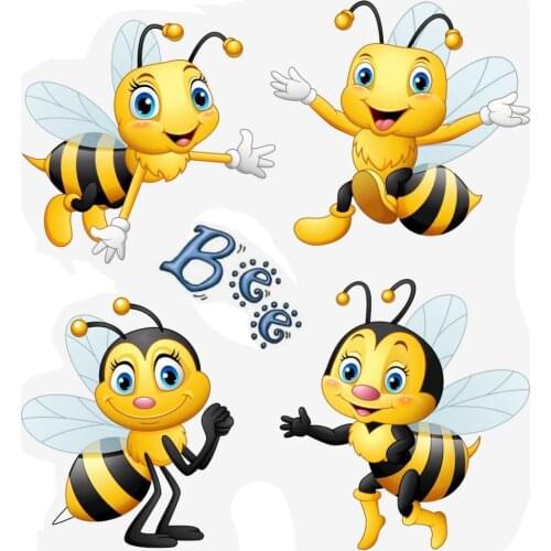 Bee combination Transparent Silicone Rubber Stamp and metal die Sheet Cling Scrapbooking DIY Cute Pattern Photo Album Stamp