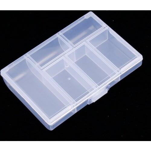 Storage Box 6 Grid Transparent Plastic Mesh Jewelry Bead Storage Box Practical Storage Box Bead Ring Box Jewelry