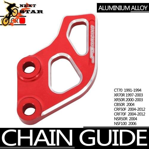 Red CNC Motorcycle Aluminum Chain Guard Guide For Honda CT70 XR70R XR50R CB50R CRF50F CRF70F NSR50R NSF100 1991-2012