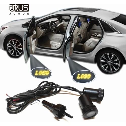JURUS 2Pcs Ghost Shadow Light Welcome Lamp Laser Projector Led Auto Door Warning Light For Renault Logan For Alfa Romeo Logo