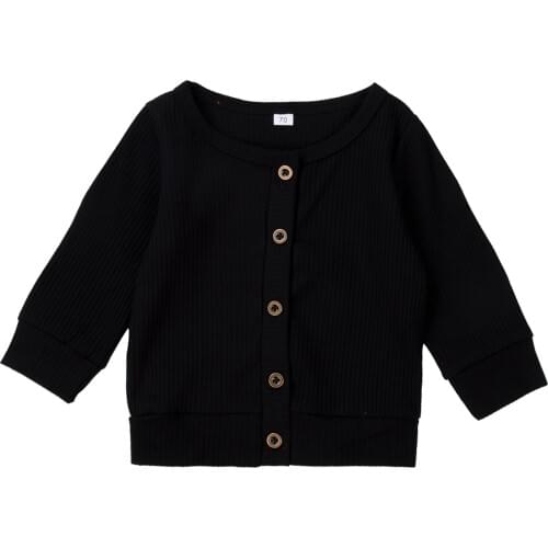 Newest Autumn Newborn Baby Girl Boy Knitted Long Sleeve Autumn Sweater Cardigan Button Outwear Casual Tops Kids Clothes 0-24M