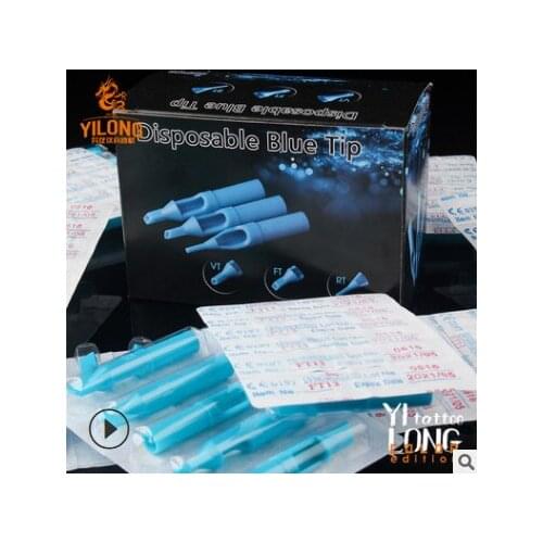 New 50pcs Blue Disposable Tattoo Tips RT/FT/DT Sterile Assorted Plastic Classical Tattoo Tips For Tattoo Machine