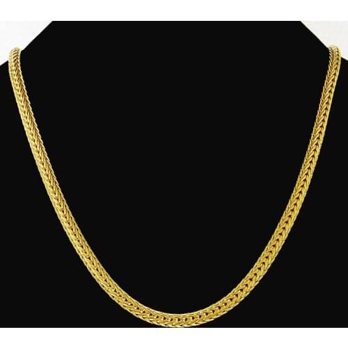 5MM Mens 24K Yellow Gold Color Snake Chain Necklace Chunky Chain Choker for Men Hiphop Fashion Party Accessories High Quality